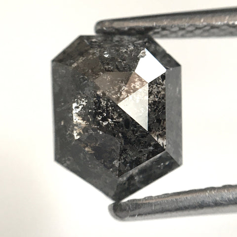 1.37 Ct Genuine Fancy Grey Black Color 8.10 mm X 6.30 mm Geometric shape Natural Loose Diamond Use for Jewelry making SJ18/07