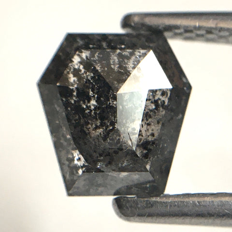 0.80 Ct Natural loose diamond geometric shape 6.10 mm X 5.75 mm Fancy salt and pepper, i3 Fancy shape brilliant dark grey diamond SJ20/22