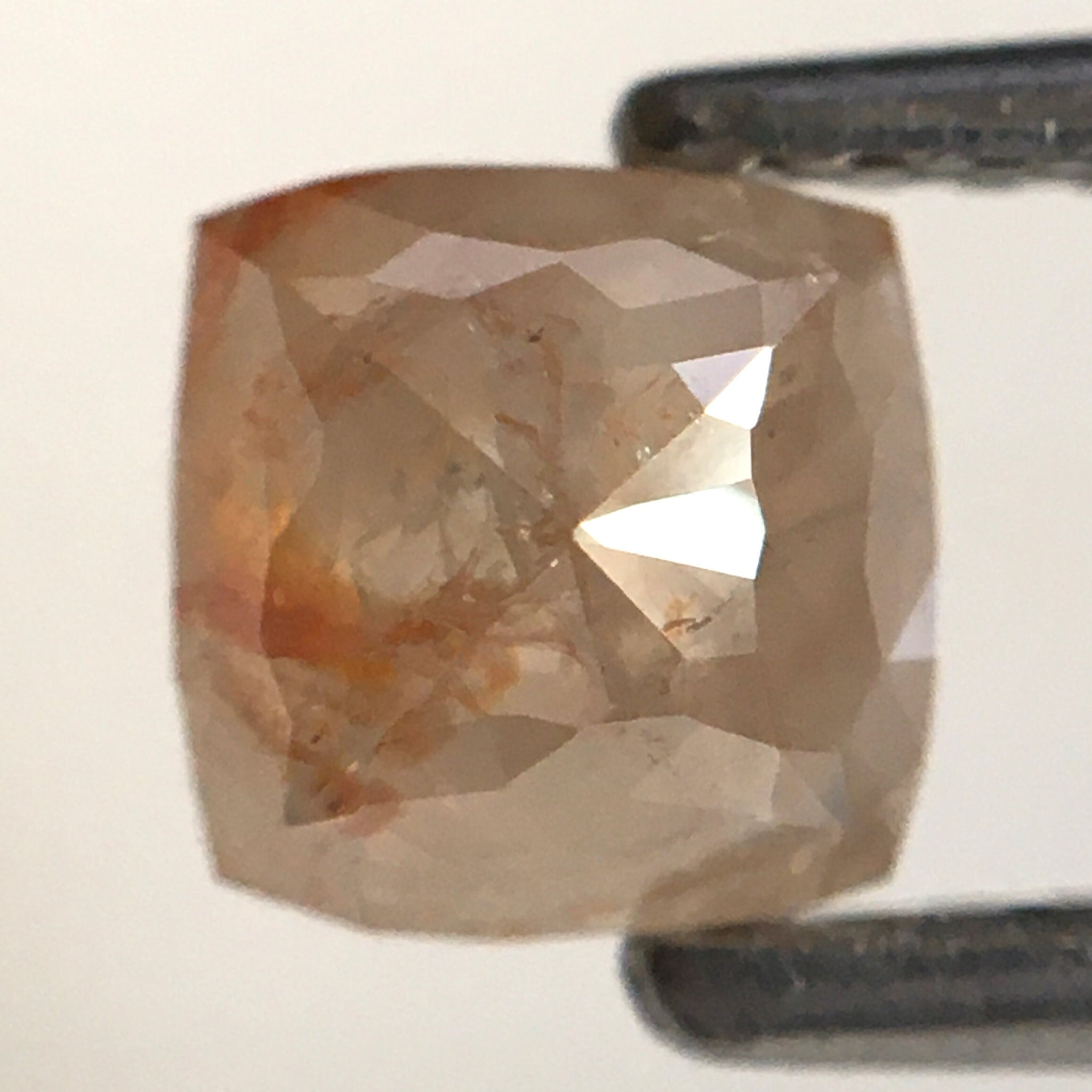 0.81 Ct Cushion Shape Fancy Brown Gray Natural Loose Diamond 5.20 mm X 5.15 mm x 3.00 mm, Cushion Shape Rose Cut Natural Diamond SJ27/10