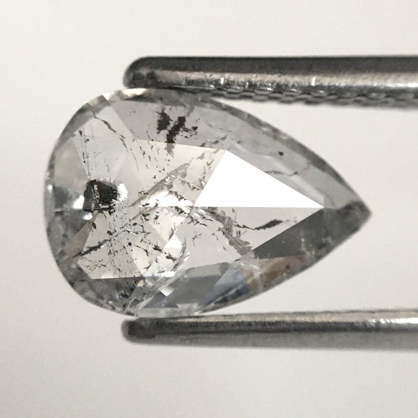 1.46 Ct White Color Pear Shape Natural Diamond, 9.44 MM x 6.37 MM x 2.91 MM Rose cut Pear Antique Loose Diamond, SJ81-02