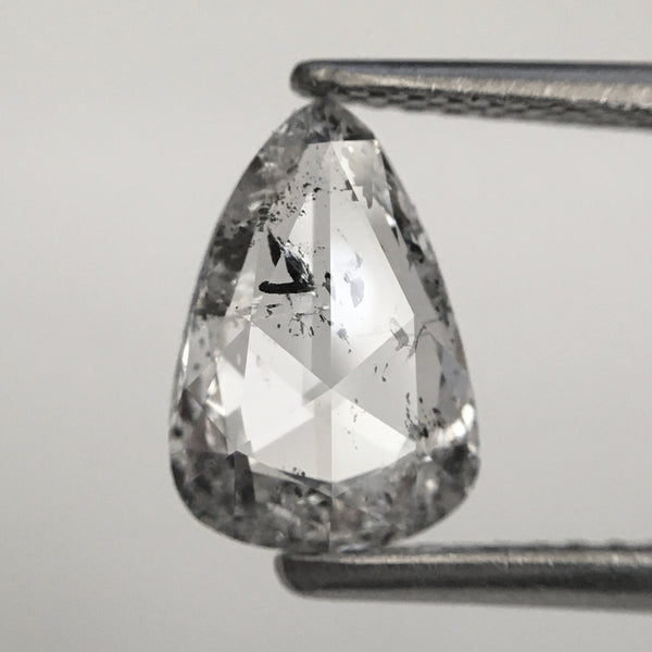 1.09 Ct White Color Pear Shape Natural Diamond, 9.13 mm x 6.35 mm x 2.10 mm Rose cut Pear Antique Loose Diamond, SJ81-05