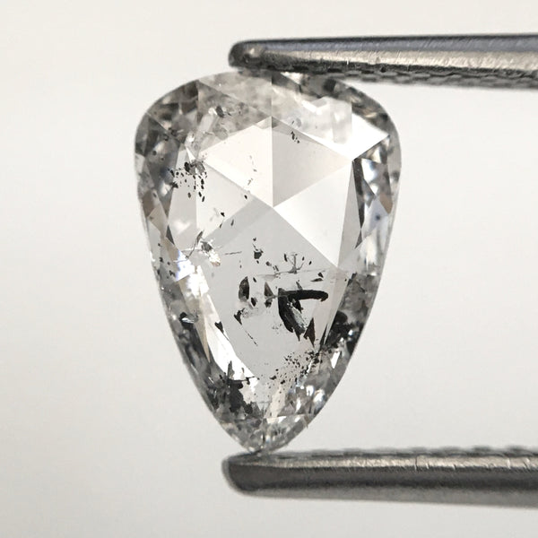 1.09 Ct White Color Pear Shape Natural Diamond, 9.13 mm x 6.35 mm x 2.10 mm Rose cut Pear Antique Loose Diamond, SJ81-05