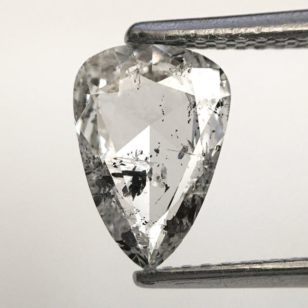 1.09 Ct White Color Pear Shape Natural Diamond, 9.13 mm x 6.35 mm x 2.10 mm Rose cut Pear Antique Loose Diamond, SJ81-05