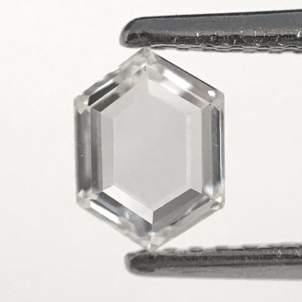 0.55 Ct Portrait Cut Hexagon Shape Diamond, White color VS, 6.12 mm x 4.50 mm x 1.94 mm Hexagon Shape Loose Diamond SJ81-11