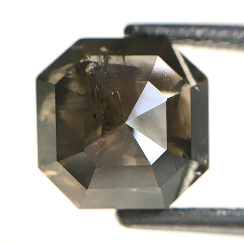 3.10 Ct Fancy Color Emerald Cut Natural Loose Diamond 7.75 mm X 7.55 mm X 5.15 mm, Fancy Grey Natural Loose Diamond Use for Jewelry SJ30/12