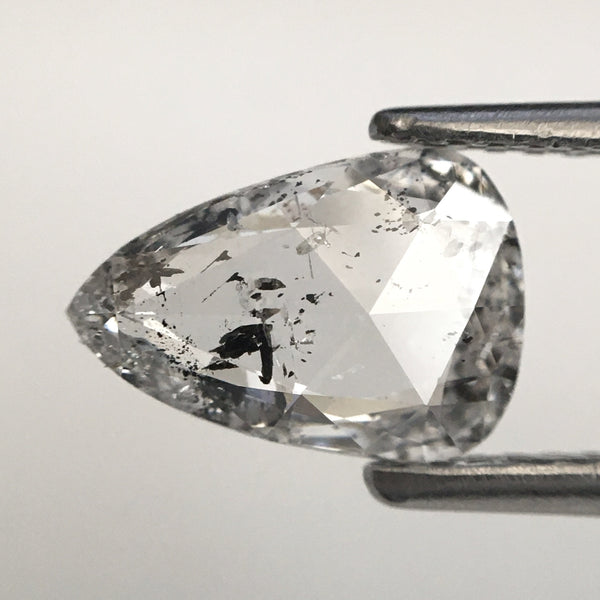 1.09 Ct White Color Pear Shape Natural Diamond, 9.13 mm x 6.35 mm x 2.10 mm Rose cut Pear Antique Loose Diamond, SJ81-05