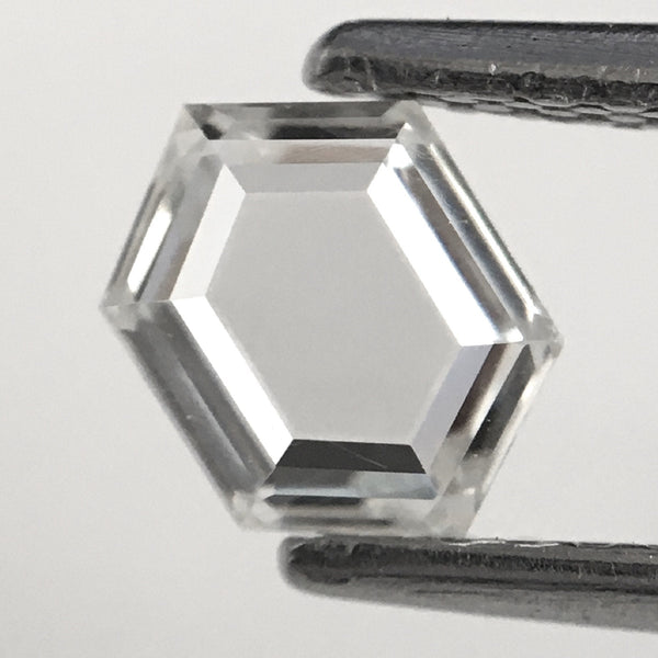 0.55 Ct Portrait Cut Hexagon Shape Diamond, White color VS, 6.12 mm x 4.50 mm x 1.94 mm Hexagon Shape Loose Diamond SJ81-11