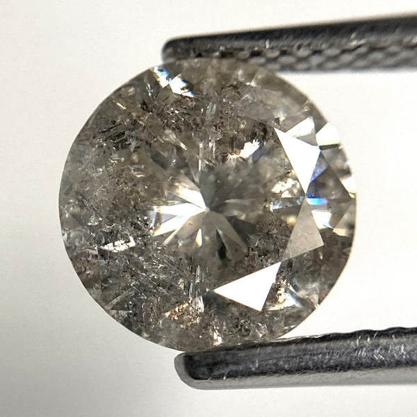 1.80 Ct Natural Salt and Pepper Brilliant Cut Diamond, 7.84 mm x 4.68 mm Fancy color Loose Diamonds, Natural Loose Diamond SJ84/06