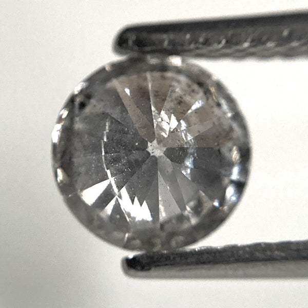 1.01 Ct Round Brilliant Cut Natural Salt and Pepper Diamond, 6.09 mm x 4.02 mm Gray and black Loose Diamonds, Natural Loose Diamond SJ84/08