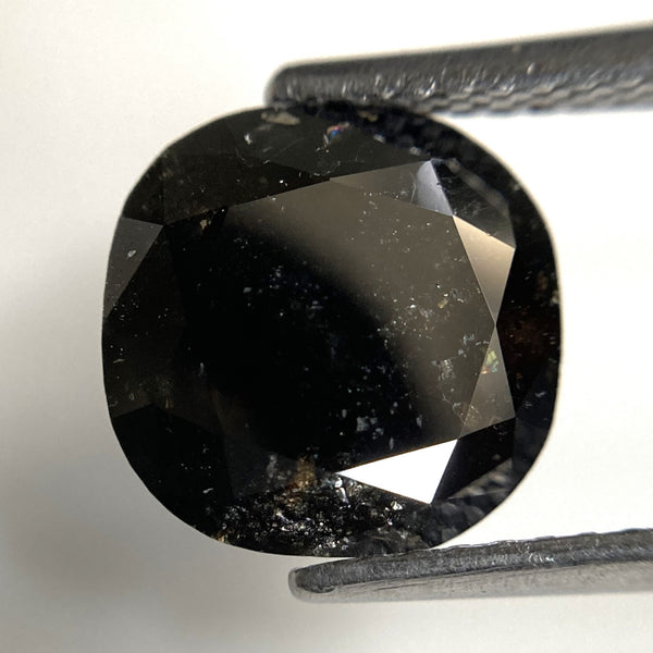 3.05 Ct Cushion Shape Natural Black Salt and Pepper Loose Diamond, 9.02 mm x 8.87 mm x 4.14 mm Natural Cushion Shape Diamond, SJ87-56