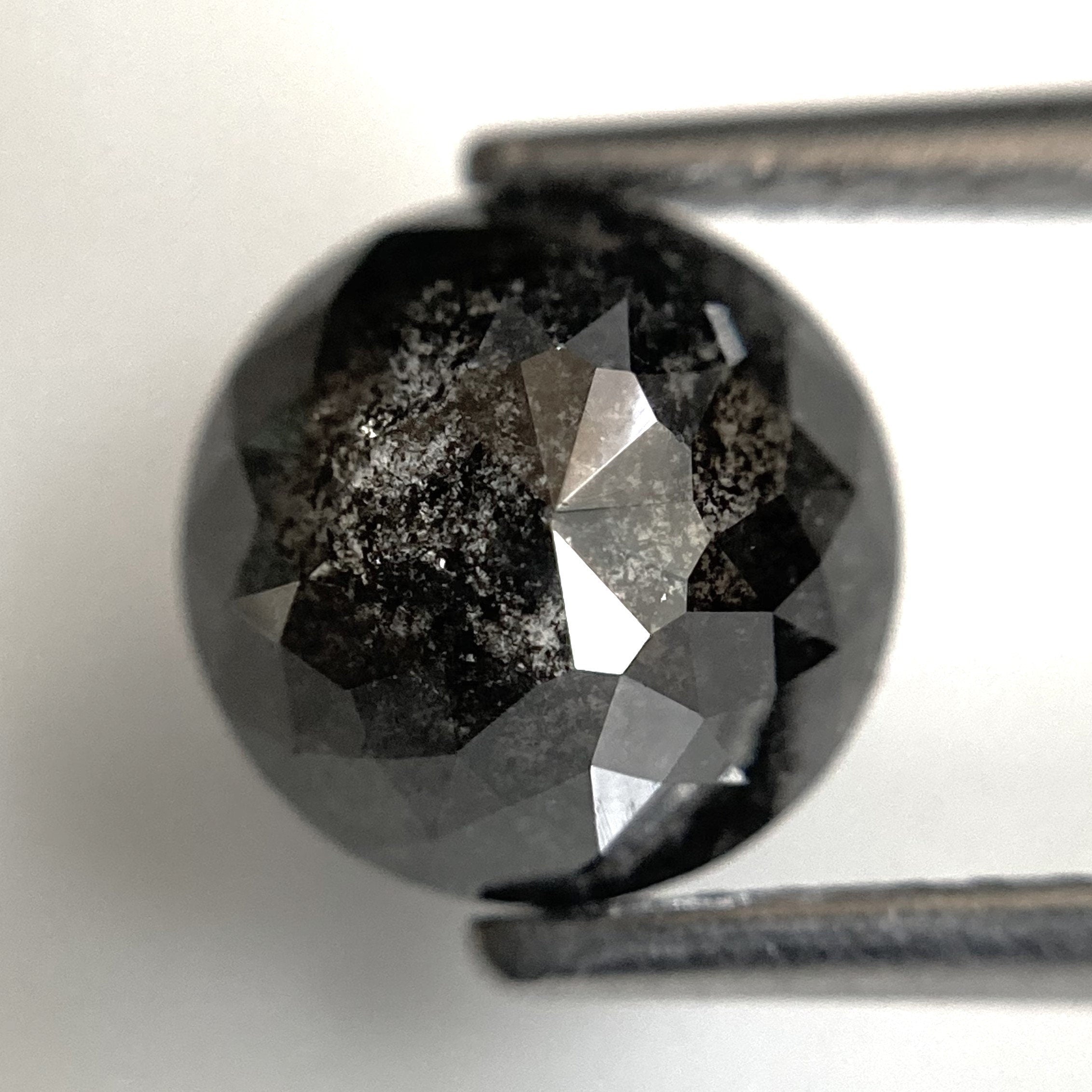 Natural Loose Diamond Round Rose Cut Black Salt And Pepper Color I3 high quality Clarity 6 Pcs 1.11 Ct KDL7746