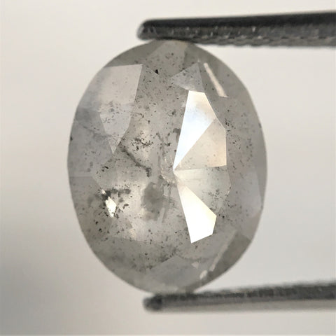 3.78 Ct Natural loose diamond Oval Shape Salt and Pepper , 11.58 mm x 9.10 mm x 3.65 mm Gray Rose-Cut Oval shape natural diamond, SJ76-05