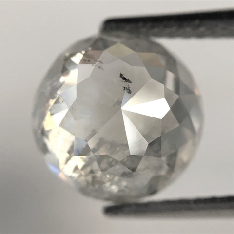 3.69 Ct Round Rose Cut Natural Diamond, 8.97 mm x 5.18 mm Fancy Grey Color Rose Cut Flat Base Natural Diamond SJ76-08