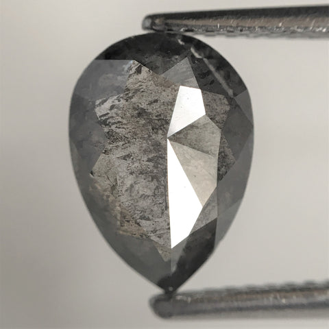 1.95 Ct Pear Shape natural loose diamond, salt and pepper diamond, 9.90 mm x 6.92 mm x 3.30 mm Full-cut pear shape natural diamond SJ76-23