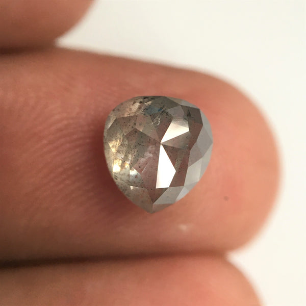 1.75 Ct Pear Shape natural loose diamond, salt and pepper diamond, 7.26 mm x 6.79 mm x 4.01 mm Full-cut pear shape natural diamond SJ76-27