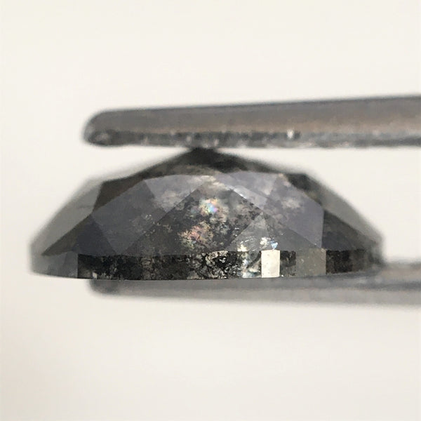 2.11 Ct Natural loose diamond Oval Shape Salt and Pepper, 9.11 mm x 8.07 mm x 3.06 mm Rose-Cut Oval shape natural diamond, SJ76-33