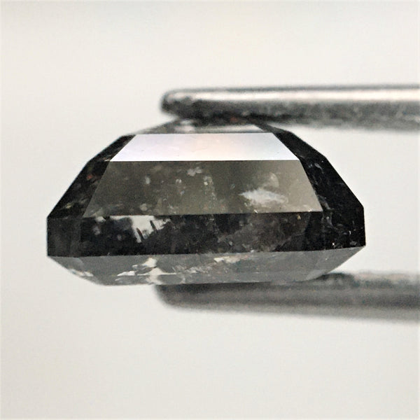 2.51 Ct Emerald Shape Salt and Pepper Natural Diamond, 7.72 mm x 6.80 mm x 4.07 mm Natural Loose Diamond, Emerald Cut Diamond, SJ76-36