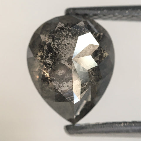 2.24 Ct Pear Shape natural loose diamond, salt and pepper diamond, 8.83 mm x 7.19 mm x 3.95 mm Full-cut pear shape natural diamond SJ76-78