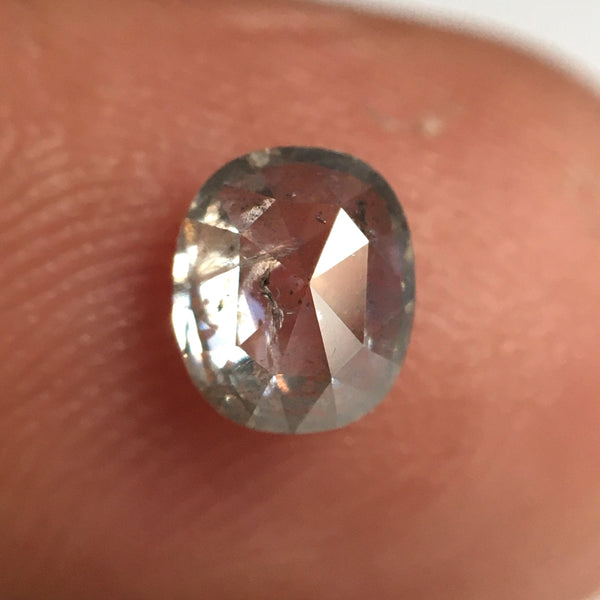 0.65 Ct Natural loose diamond Oval Shape Salt and Pepper, 5.69 mm x 4.80 mm x 2.58 mm Full Rose-Cut Oval shape natural diamond, SJ76-198