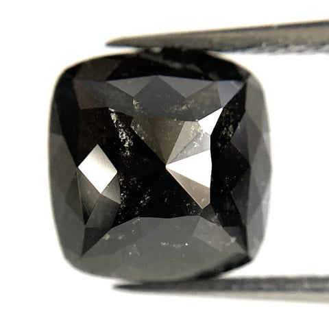 2.70 Ct Cushion Shape Natural Black Salt and Pepper Loose Diamond, 7.89 mm x 7.72 mm x 4.23 mm Natural Cushion Shape Diamond, SJ87-64