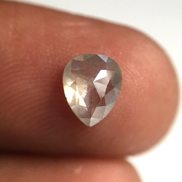 0.69 Ct Pear Shape natural loose diamond, Fancy Gray diamond, 6.74 mm x 5.47 mm x 2.09 mm Rose-cut pear shape natural diamond SJ76-170