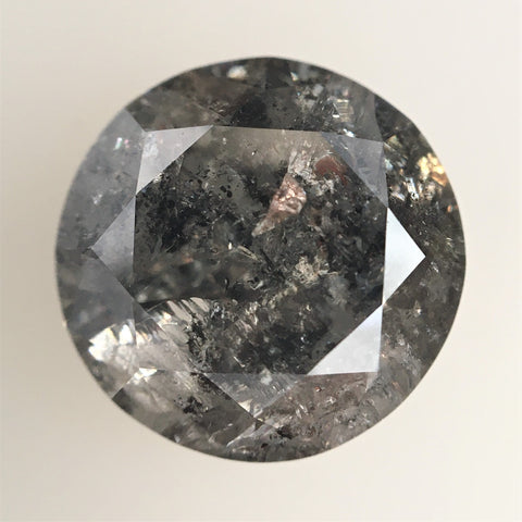 5.05 Ct Natural Salt Pepper Brilliant Cut Diamond 10.47 MM x 6.98 MM Grey & Black Color Loose Diamonds, Natural Loose Diamond SJ76-69