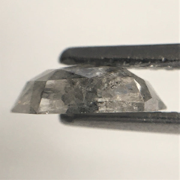 0.78 Ct Natural loose diamond Hexagon Shape Salt and Pepper, 7.49 mm x 4.57 mm x 2.21 mm Hexagonal shape natural diamond, SJ76-105