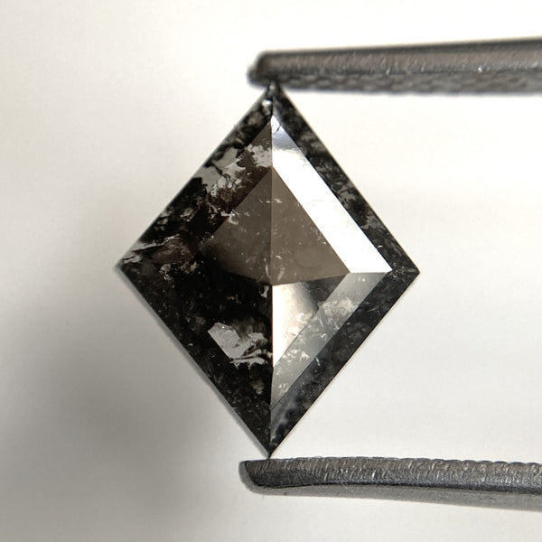 1.47 Ct Rhombus Kite shape Natural Loose Diamond Black Salt and Pepper, 10.52 mm x 8.53 mm x 2.51 mm Fancy Black Kite Shape Diamond SJ89-09