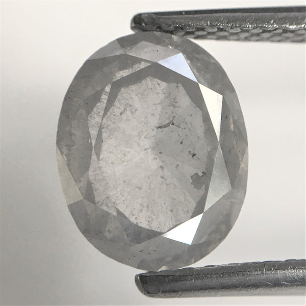 2.10 Ct Natural loose diamond Oval Shape Gray color, 8.70 mm x 6.98 mm x 3.70 mm Full Rose-Cut Oval shape natural diamond, SJ76-117