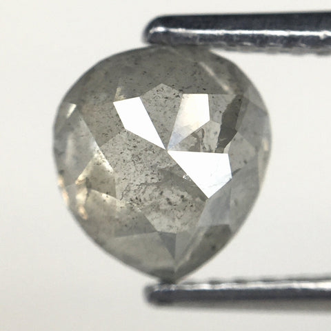 1.36 Ct Pear Shape natural loose diamond, salt and pepper diamond, 7.11 x 6.49 x 3.67 mm Full Rose-cut pear shape natural diamond SJ76-135