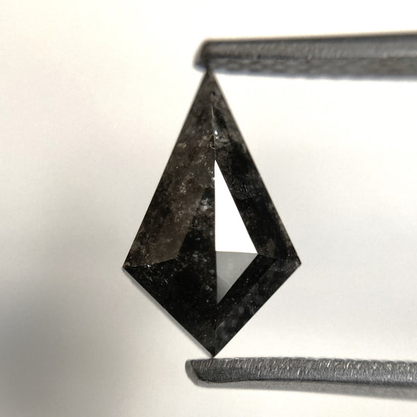 0.93 Ct Kite shape Natural Loose Diamond Black Salt and Pepper, 10.03 mm x 6.01 mm x 2.54 mm Fancy Black Kite Shape Loose Diamond SJ89-22