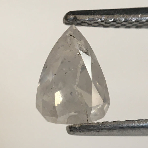 1.11 Ct Pear Shape natural loose diamond, Fancy Gray diamond, 7.06 mm x 5.15 mm x 3.92 mm Rose-cut pear shape natural diamond SJ76-201