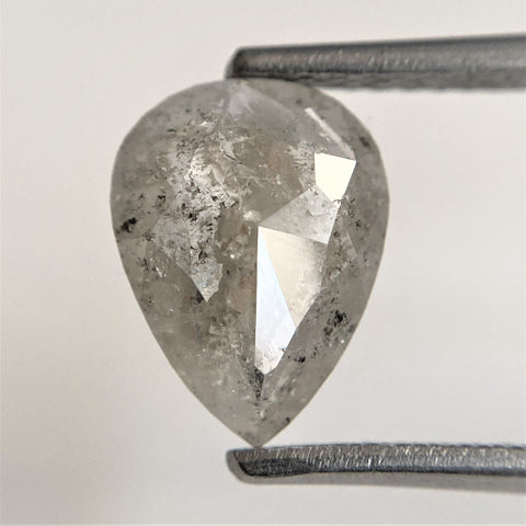 1.47 Ct Pear Shape natural loose diamond, salt and pepper diamond, 9.60 mm X 7.29 mm X 2.48 mm pear shape natural diamond SJ91-01