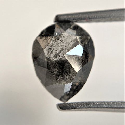 1.48 Ct Pear Shape natural loose diamond, salt and pepper diamond, 9.09 mm x 7.25 mm x 2.68 mm pear shape natural diamond SJ91-05