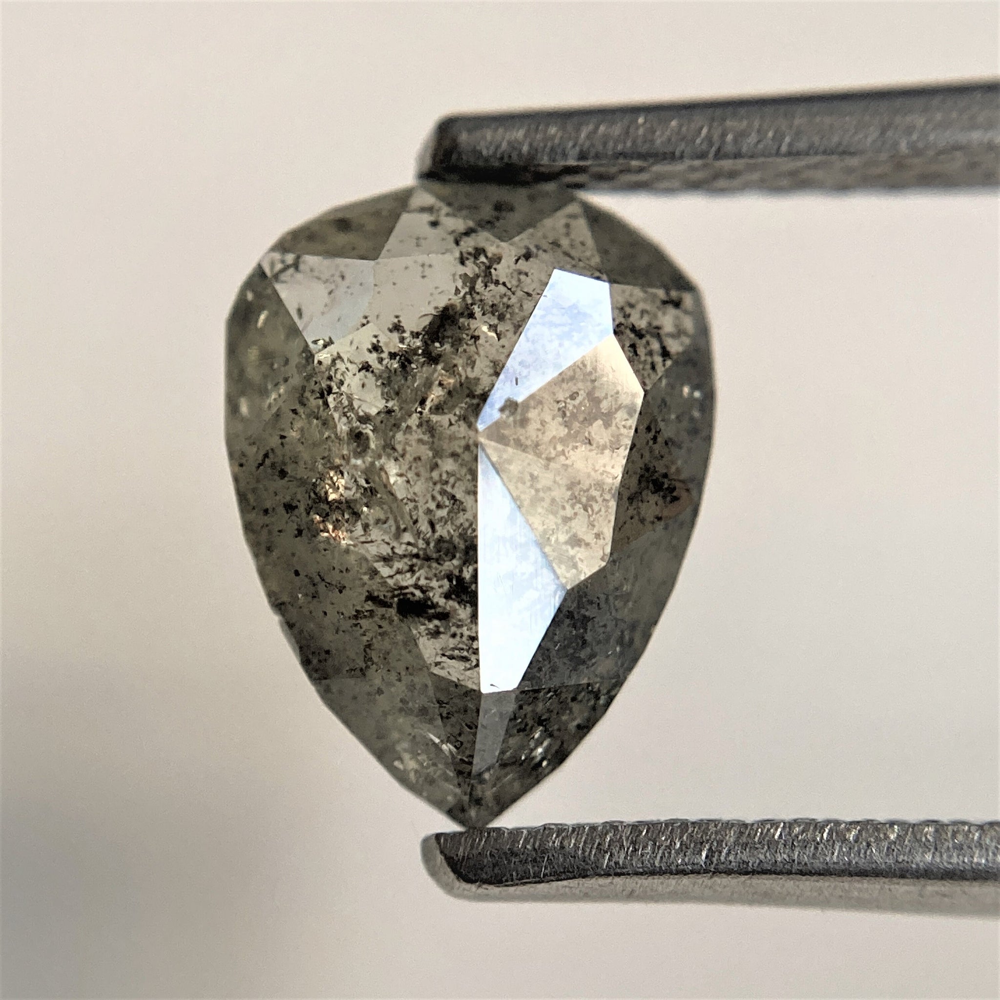 1.22 Ct Pear Cut Loose Natural Diamond Grey Color 8.68 mm x 6.65 mm x 2.52 mm, Grey Rose Cut Pear Natural Loose Diamond SJ91/10