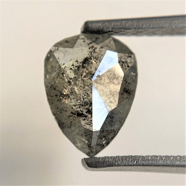 1.22 Ct Pear Cut Loose Natural Diamond Grey Color 8.68 mm x 6.65 mm x 2.52 mm, Grey Rose Cut Pear Natural Loose Diamond SJ91/10