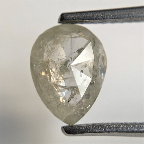 1.23 Ct Fancy Grey 9.12 mm x 6.96 mm x 2.31 mm Pear Cut Loose Natural Diamond, Grey Rose Cut Pear Natural Loose Diamond SJ91/11