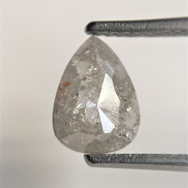 0.93 Ct Fancy Grey 8.67 mm x 6.37 mm x 2.19 mm Pear Cut Loose Natural Diamond, Grey Rose Cut Pear Natural Loose Diamond SJ91/12