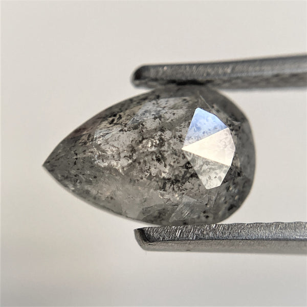 1.51 Ct Fancy Grey 9.05 mm x 6.20 mm x 3.38 mm Pear Cut Loose Natural Diamond, Grey Rose Cut Pear Natural Loose Diamond SJ91/13