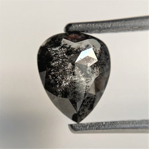 1.42 Ct Fancy Grey 8.41 mm x 6.84 mm x 2.99 mm Pear Cut Loose Natural Diamond, Grey Rose Cut Pear Natural Loose Diamond SJ91/14