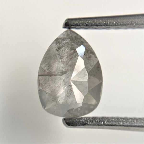 0.88 Ct Pear Cut Loose Natural Diamond Grey Color 8.21 mm x 6.02 mm x 2.15 mm, Grey Rose Cut Pear Natural Loose Diamond SJ91/22