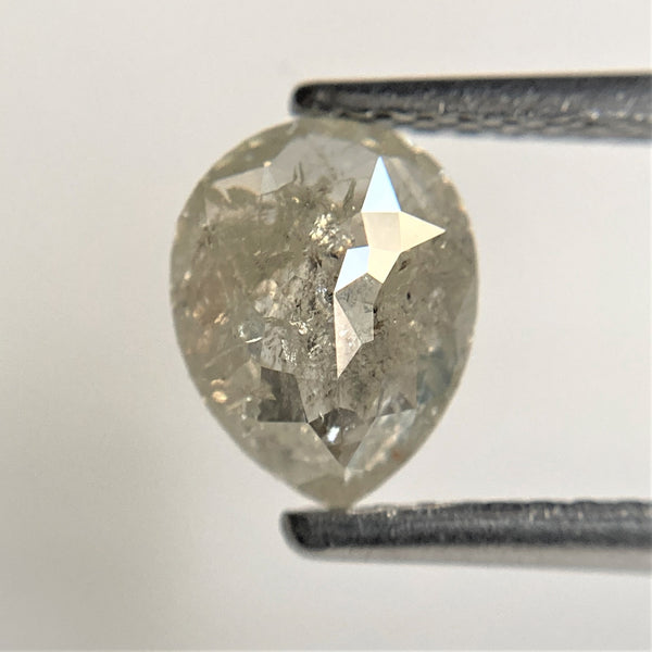 1.17 Ct Natural Fancy Gray Color Rose Cut Natural Loose Diamond, 7.30 mm x 5.71 mm x 3.21 mm Pear Cut Natural Loose Diamond SJ91/26