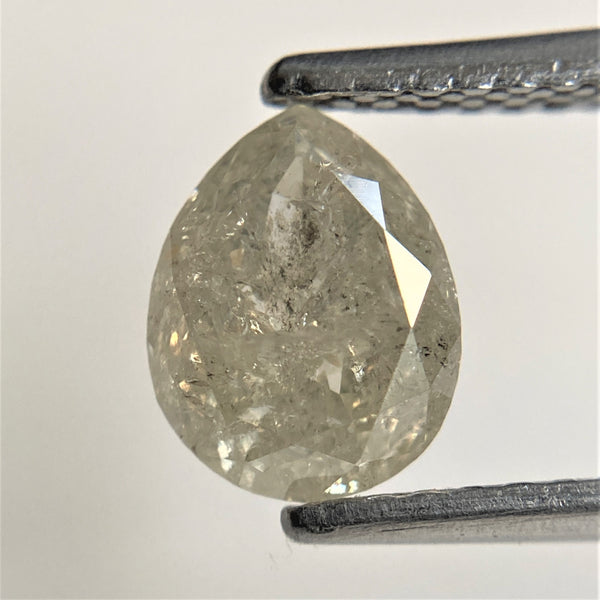 1.17 Ct Natural Fancy Gray Color Rose Cut Natural Loose Diamond, 7.30 mm x 5.71 mm x 3.21 mm Pear Cut Natural Loose Diamond SJ91/26