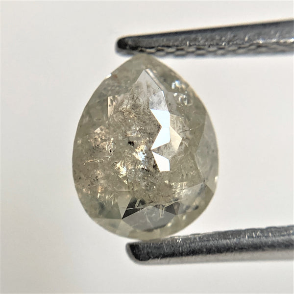 1.17 Ct Natural Fancy Gray Color Rose Cut Natural Loose Diamond, 7.30 mm x 5.71 mm x 3.21 mm Pear Cut Natural Loose Diamond SJ91/26