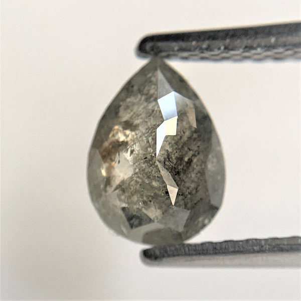 0.78 Ct Fancy Grey Color 7.26 mm x 5.30 mm x 2.59 mm Pear Cut Loose Natural Diamond, Grey Rose Cut Pear Natural Loose Diamond SJ91/28