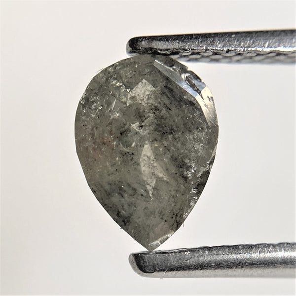 0.78 Ct Fancy Grey Color 7.26 mm x 5.30 mm x 2.59 mm Pear Cut Loose Natural Diamond, Grey Rose Cut Pear Natural Loose Diamond SJ91/28