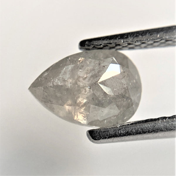 0.84 Ct Fancy Grey Color 7.26 mm x 5.03 mm x 2.80 mm Pear Cut Loose Natural Diamond, Grey Rose Cut Pear Natural Loose Diamond SJ91/29