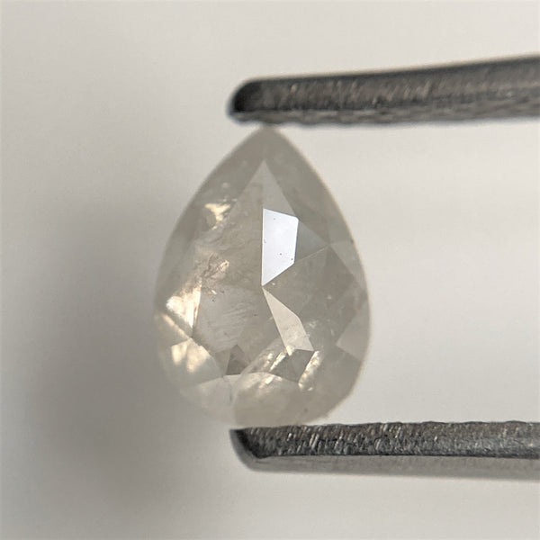 0.63 Ct Natural Loose Diamond Fancy Grey Black Rose Cut Diamond, 6.51 mm x 4.62 mm x 2.64 mm Grey Rose Cut Pear Diamond SJ91/33