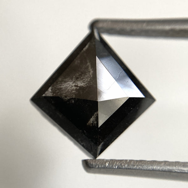 1.96 Ct Kite shape Natural Loose Diamond Black Salt and Pepper, 9.79 mm x 9.08 mm x 3.31 mm Fancy Black Kite Shape Loose Diamond SJ89-08