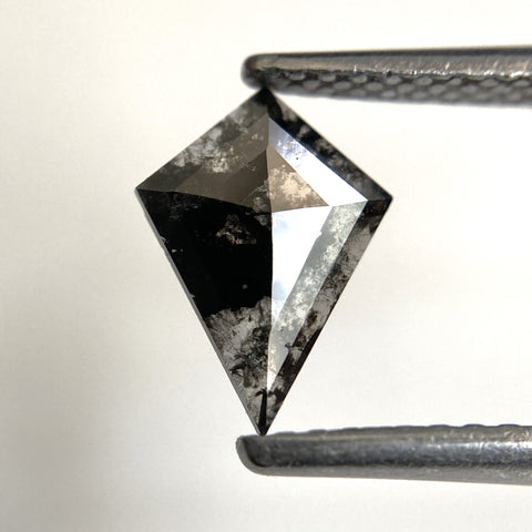 0.47 Ct Kite shape Natural Loose Diamond Black Salt and Pepper,8.90 mm x 6.56 mm x 1.21 mm, Fancy Black Kite Shape Loose Diamond SJ89-27